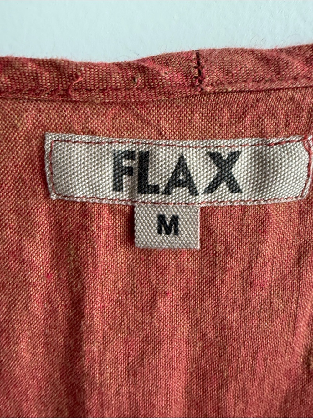FLAX 100% Linen Short Sleeve Dress Tunic Coastal Lagenlook Medium Bohemian Boho - Picture 2 of 9